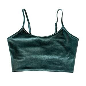 PINK Active Emerald Green Velvet Sports Bra Large